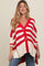 Red Textured Knit Striped Oversized Maternity Cardigan