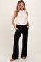 Black Basic Wide Leg Pocketed Maternity Pants