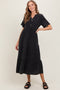 Black Button Front Tiered Maxi Dress