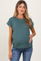 Olive Rolled Short Sleeve Maternity Tee