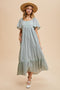 Sage Lace Square Neck Maternity Maxi Dress