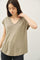 Olive V-Neck Top
