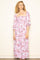 Light Pink Floral Off Shoulder Long Sleeve Maxi Dress