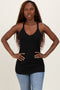 Black V-Neck Racerback Tank Top