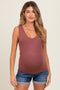 Burgundy Knit Maternity Sleeveless Top