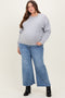 Blue Cut Hem Cropped Wide Leg Maternity Jeans