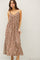 Mocha Floral V-Neck Maxi Dress