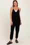 Black V-Neck Sleeveless Jogger Jumpsuit