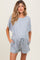 Heather Grey Textured Knit Dolman Sleeve Top Shorts Maternity Set