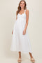 Ivory Eyelet Lace Sweetheart Neckline Midi Dress