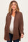 Light Brown Lightweight Sheer Button Down Maternity Blouse