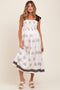Cream/Black Vintage Floral Border Printed Smocked Top Sleeveless Maternity Maxi Dress