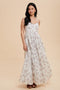 Ivory Cotton Floral Bustier Maxi Dress
