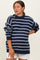 Navy Striped Oversized Maternity Sweater