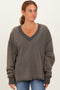 Charcoal Mineral Washed French Terry Oversized Sweatshirt