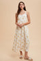 Yellow Floral Lace Overlay Maxi Dress
