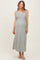 Olive-White Stripe Side Slit Maternity Maxi Dress