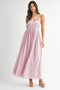 Light Pink Sweetheart Neckline Open Back Maxi Dress
