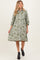 Olive Floral Button Down 3/4 Sleeve Maternity Midi Dress