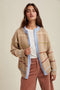 Beige Multicolor Stripe Chunky Knit Cardigan