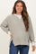Light Olive Oversized Contrast Trim Maternity Thermal Pullover