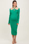 Green Cutout Cross-Strap Knit Maternity Midi Dress