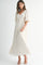 Cream Floral Textured Chiffon Overlay Maxi Dress