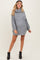 Grey Turtleneck Puff Sleeve Maternity Sweater Dress