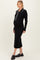 Black Contrast Stitch Maternity Midi Sweater Dress