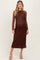 Brown Lace Overlay Fitted Maternity Maxi Dress