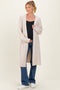 Cream Brushed Knit Maternity Open Long Cardigan
