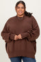 Brown Mock Neck Exposed Seam Sweater