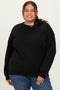 Black Basic Fleece Crewneck Sweatshirt