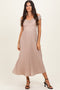 Beige Shimmer Off Shoulder Pleated Midi Dress
