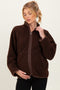 Brown Fleece Full Zip Maternity Jacket