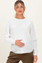 Ivory Waffle Knit Rounded Hem Maternity Sweater