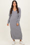 Heather Grey V-Neck Relaxed Fit Sweater Dress