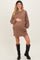 Mocha Bubble Sleeve Maternity Sweatshirt Mini Dress