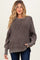 Brown Washed Side Slit Oversized Maternity Sweater
