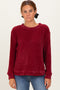 Burgundy Chenille Knit Sweater