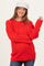 Red Braid Knit Pattern Soft Fluffy Maternity Sweater Top