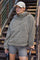 Dark Taupe Faux Sherpa Quarter Zip Hoodie