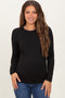 Black Basic Long Sleeve Maternity Top