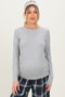 Heather Grey Basic Long Sleeve Maternity Top