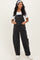 Black Washed Denim Maternity Overalls