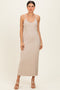 Oatmeal Rib Knit Sleeveless Maxi Dress