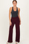 Wine Crossover Waist Active Wide Leg Pant