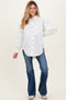 Ivory Button Down Lightweight Casual Maternity Shirt