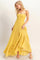 Yellow Smocked Halter Open Back Maxi Dress
