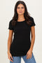 Black Ruffle Edge Short Sleeve Top